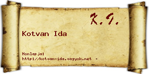 Kotvan Ida névjegykártya
