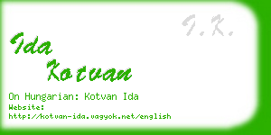 ida kotvan business card